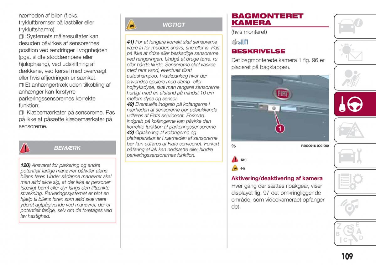 Fiat Tipo combi Bilens instruktionsbog / page 111