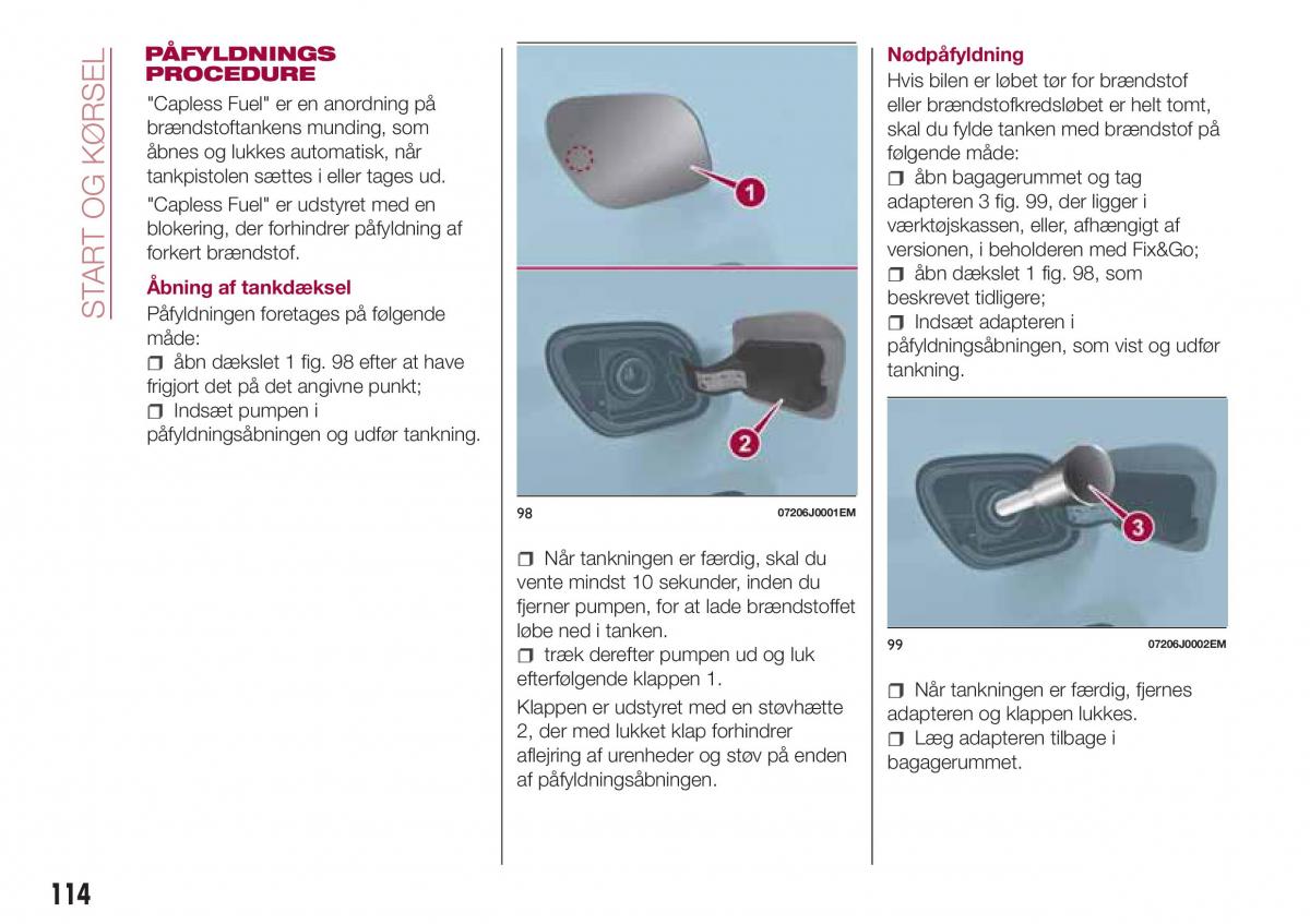 Fiat Tipo combi Bilens instruktionsbog / page 116