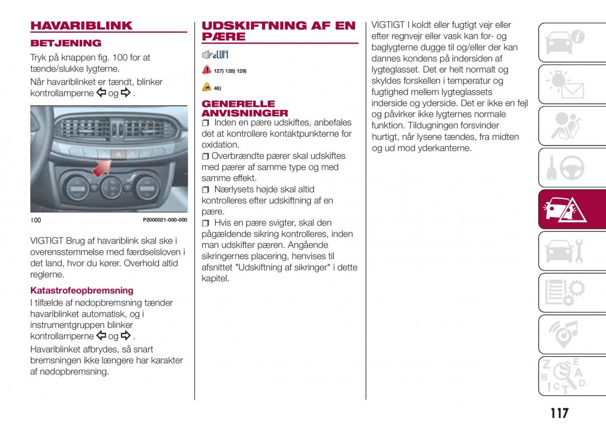 Fiat Tipo combi Bilens instruktionsbog / page 119