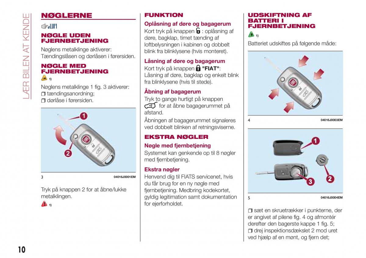 Fiat Tipo combi Bilens instruktionsbog / page 12