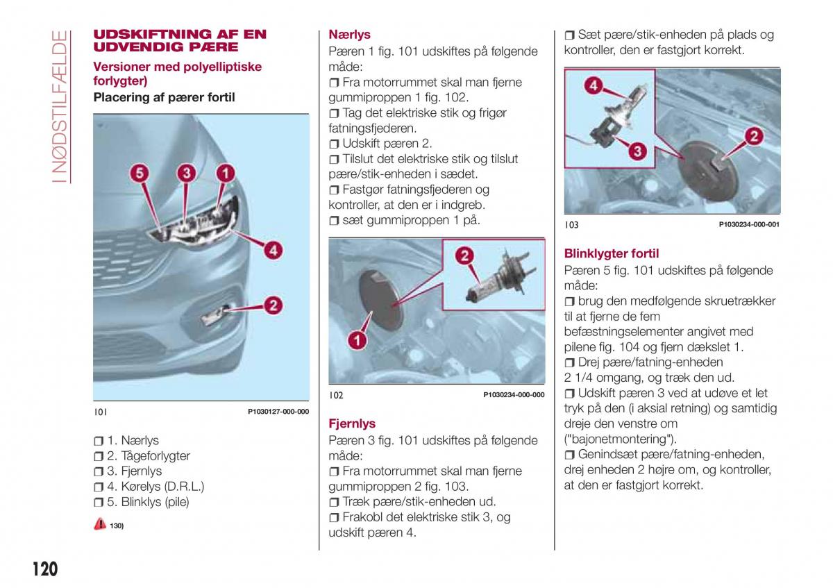 Fiat Tipo combi Bilens instruktionsbog / page 122