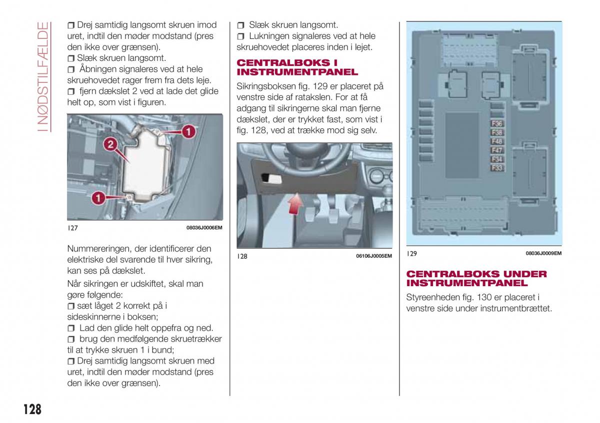 Fiat Tipo combi Bilens instruktionsbog / page 130