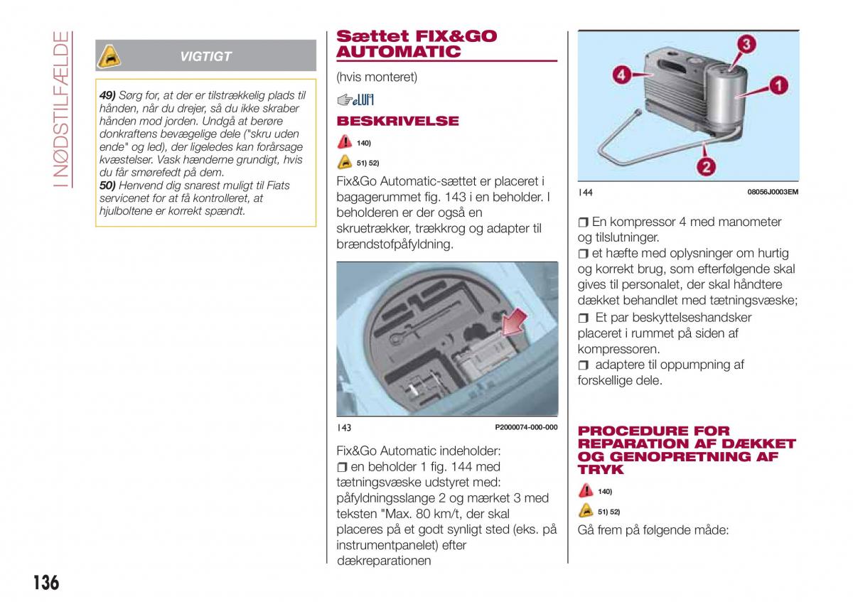 Fiat Tipo combi Bilens instruktionsbog / page 138