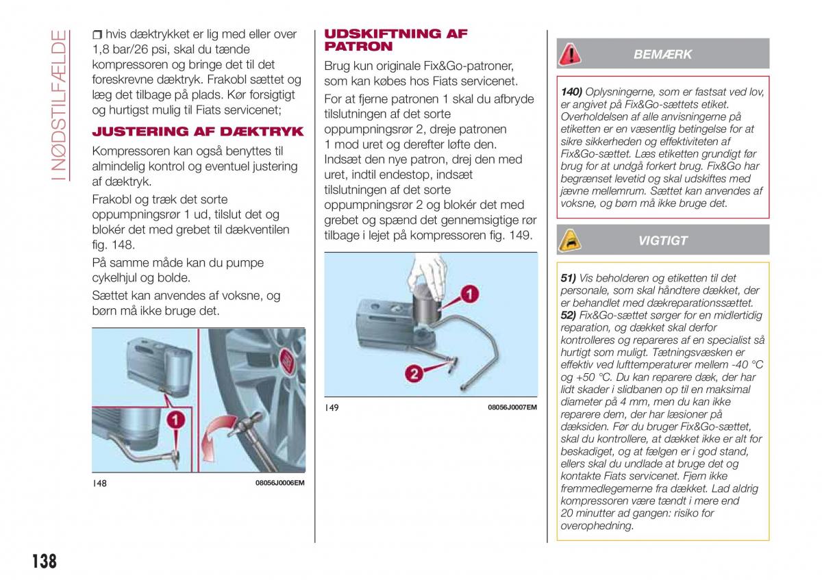 Fiat Tipo combi Bilens instruktionsbog / page 140