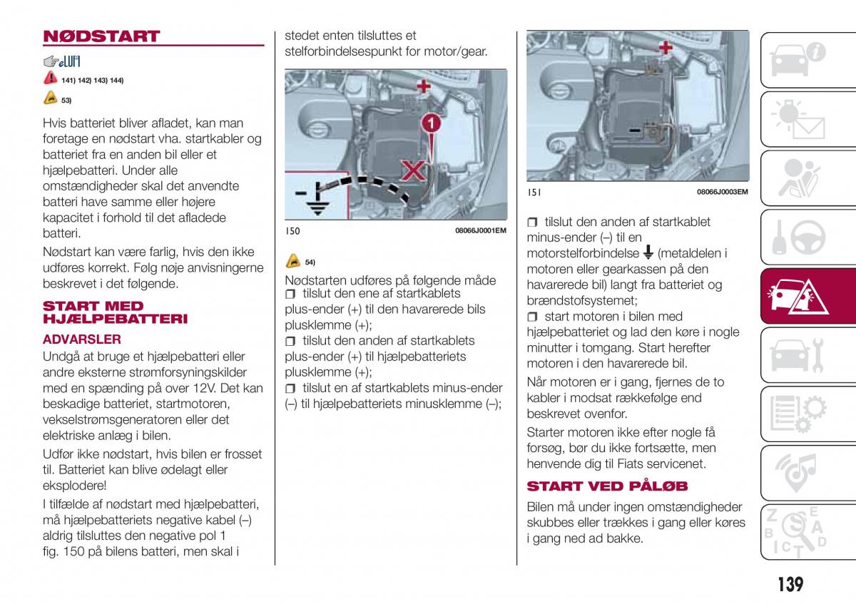 Fiat Tipo combi Bilens instruktionsbog / page 141