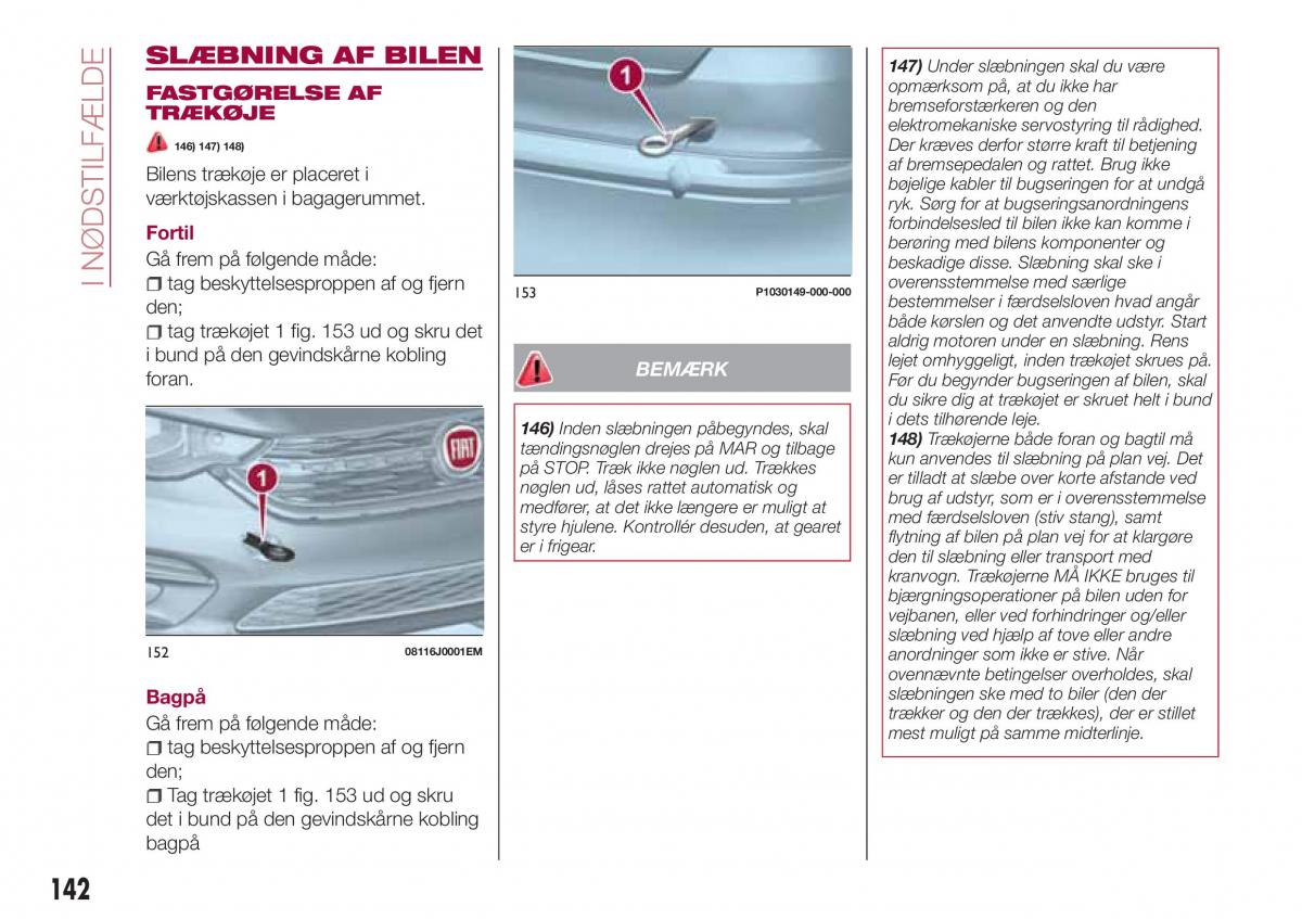 Fiat Tipo combi Bilens instruktionsbog / page 144