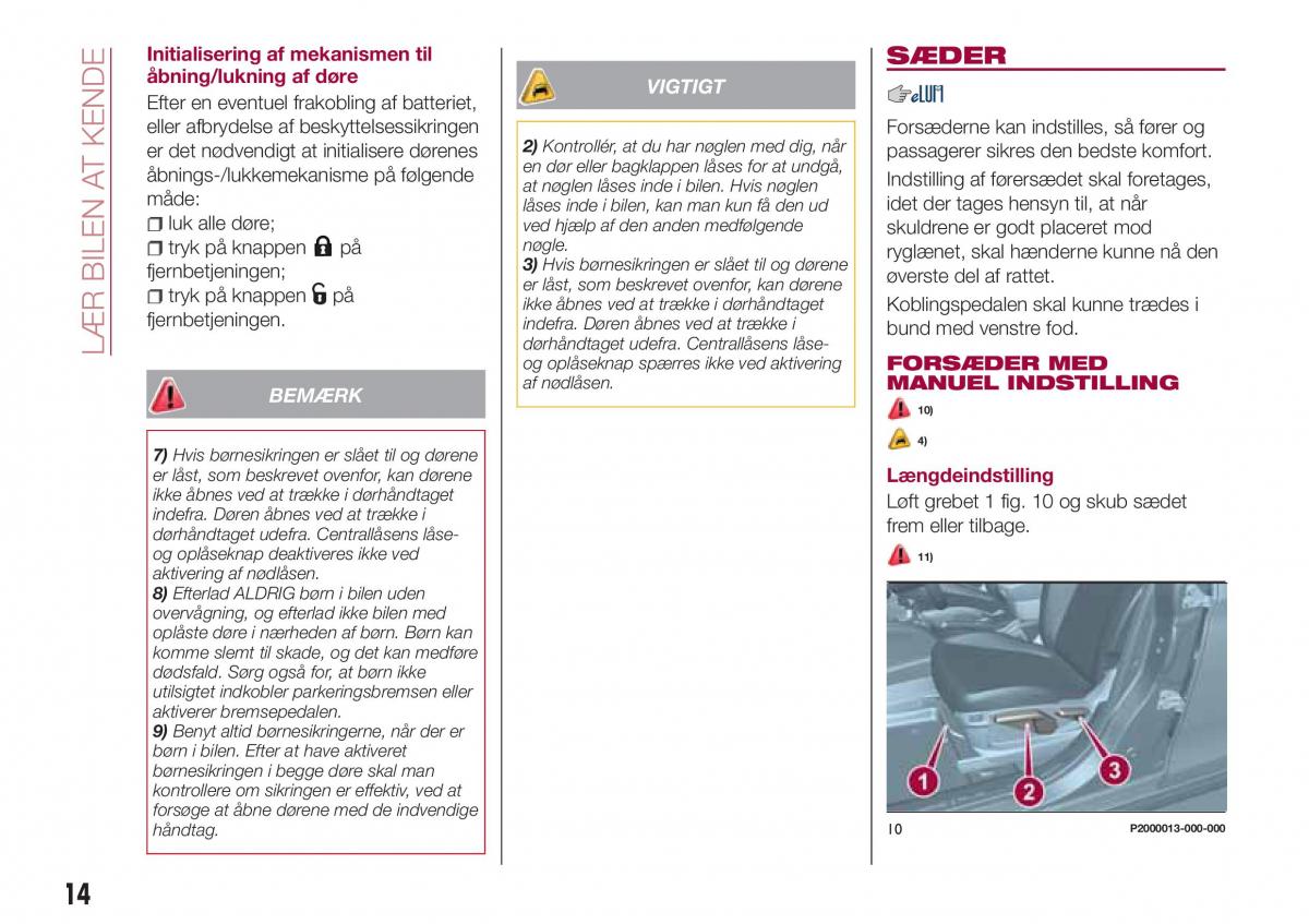 Fiat Tipo combi Bilens instruktionsbog / page 16