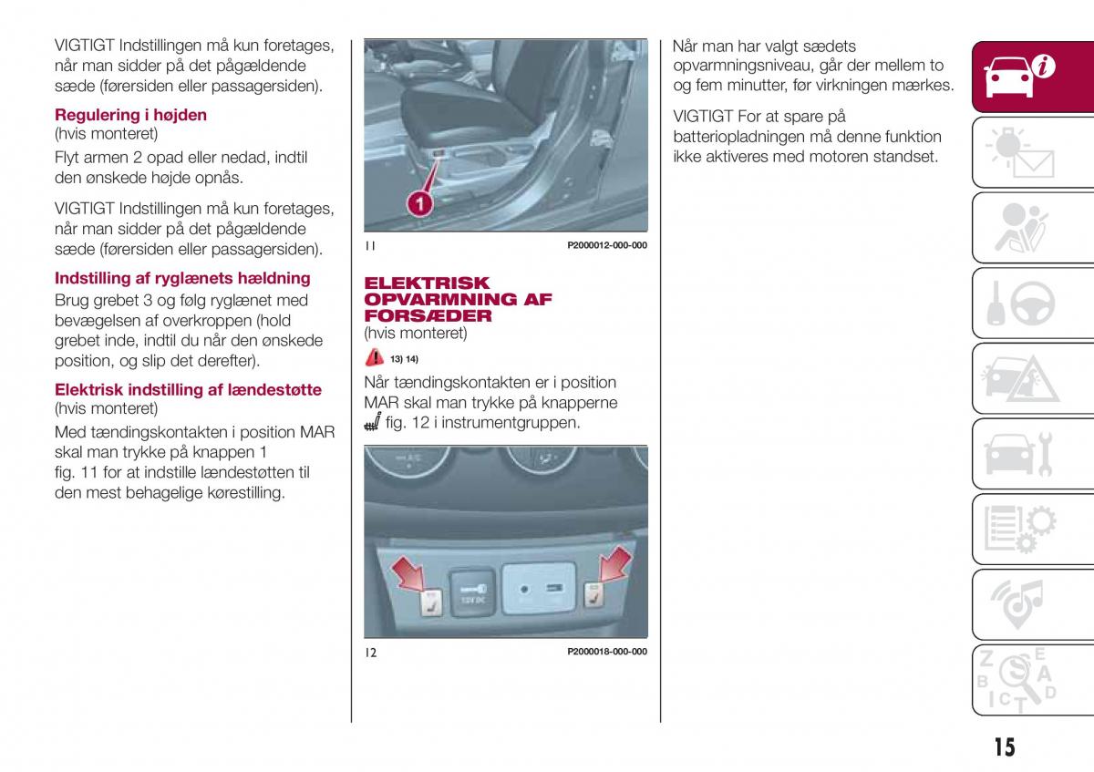 Fiat Tipo combi Bilens instruktionsbog / page 17