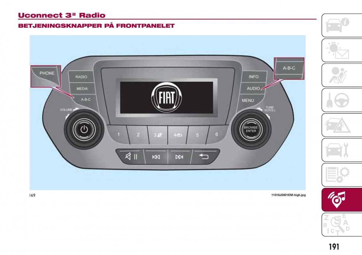 Fiat Tipo combi Bilens instruktionsbog / page 193