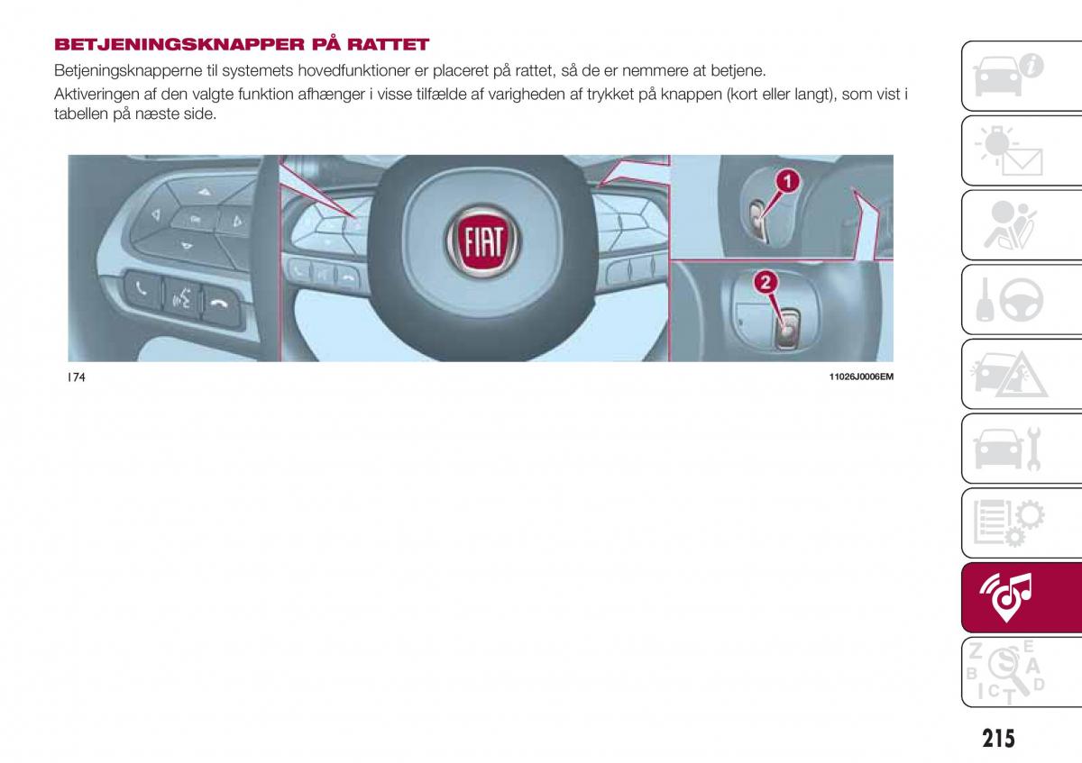 Fiat Tipo combi Bilens instruktionsbog / page 217