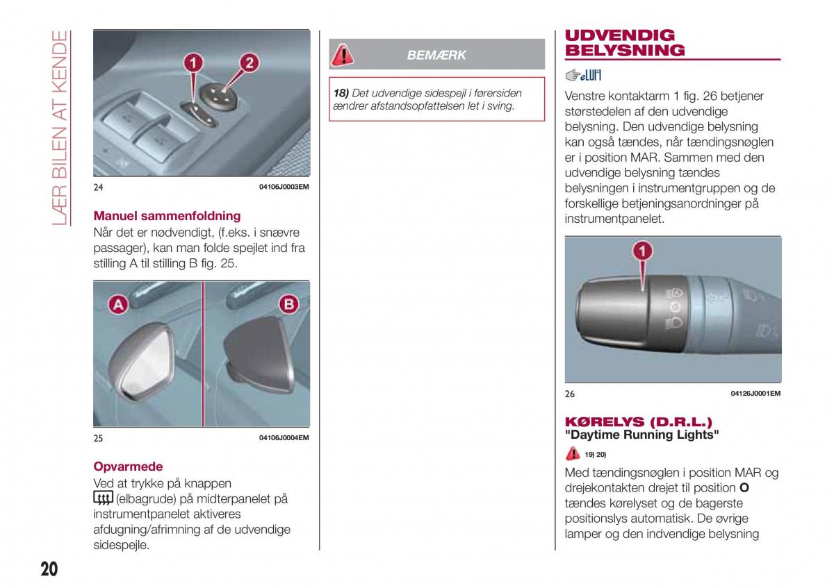 Fiat Tipo combi Bilens instruktionsbog / page 22