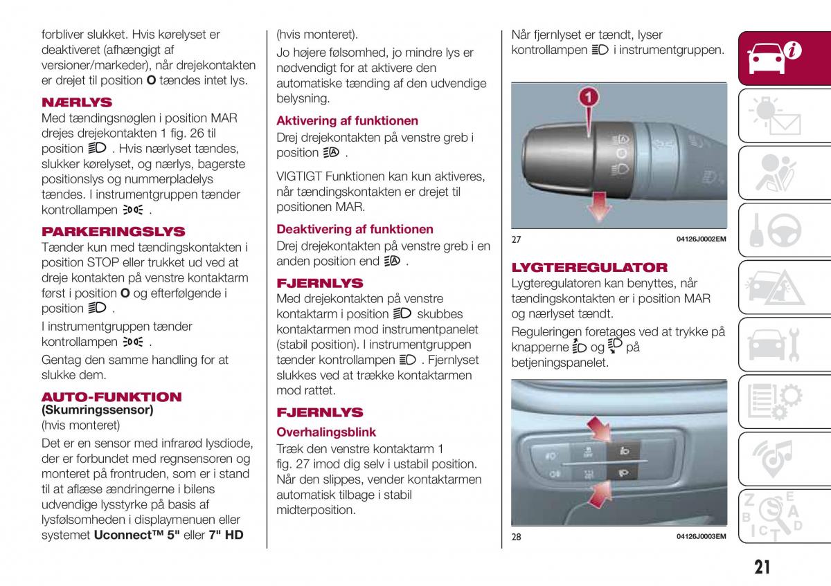 Fiat Tipo combi Bilens instruktionsbog / page 23