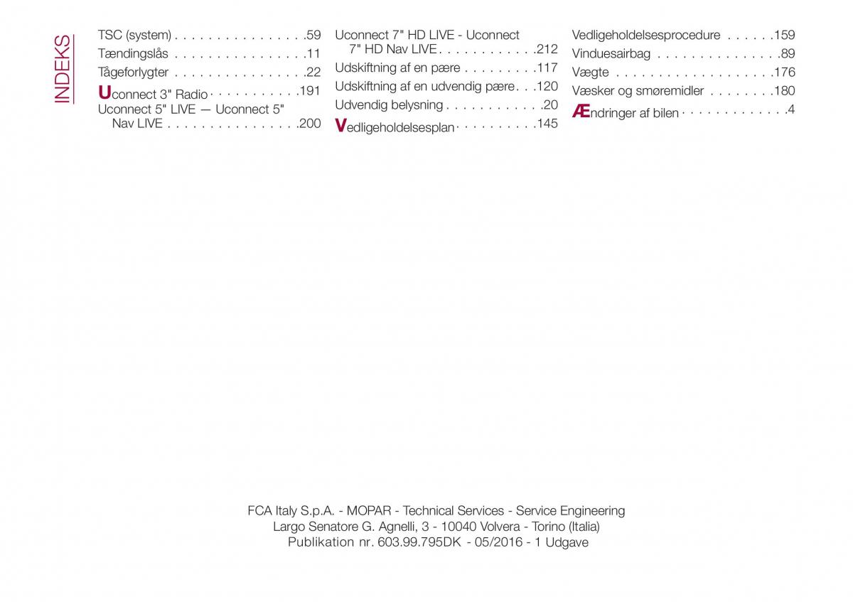 Fiat Tipo combi Bilens instruktionsbog / page 234