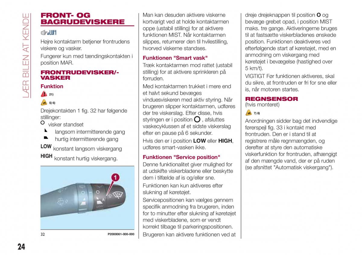 Fiat Tipo combi Bilens instruktionsbog / page 26