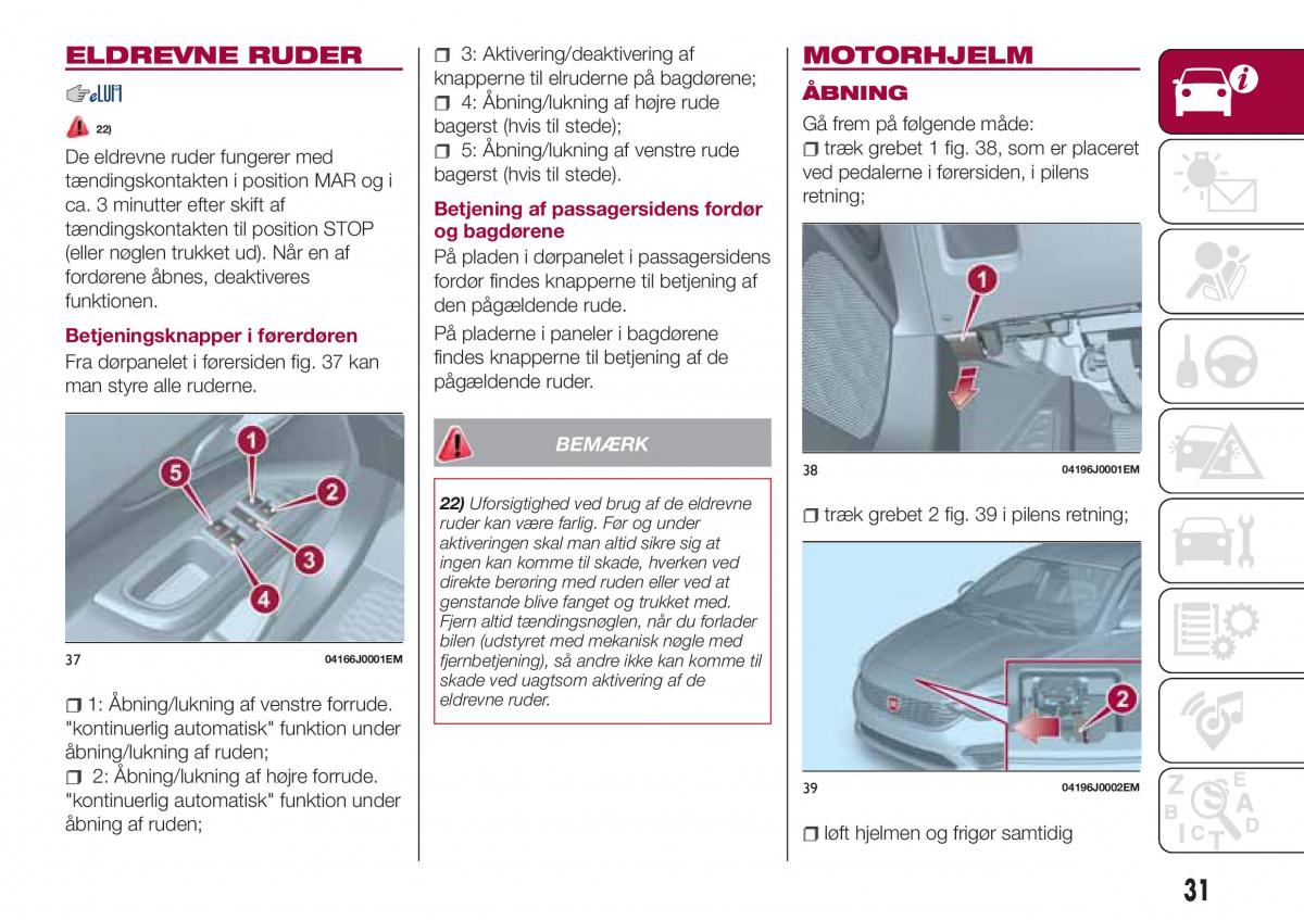 Fiat Tipo combi Bilens instruktionsbog / page 33