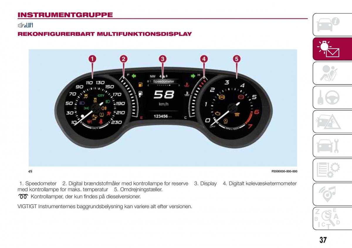 Fiat Tipo combi Bilens instruktionsbog / page 39