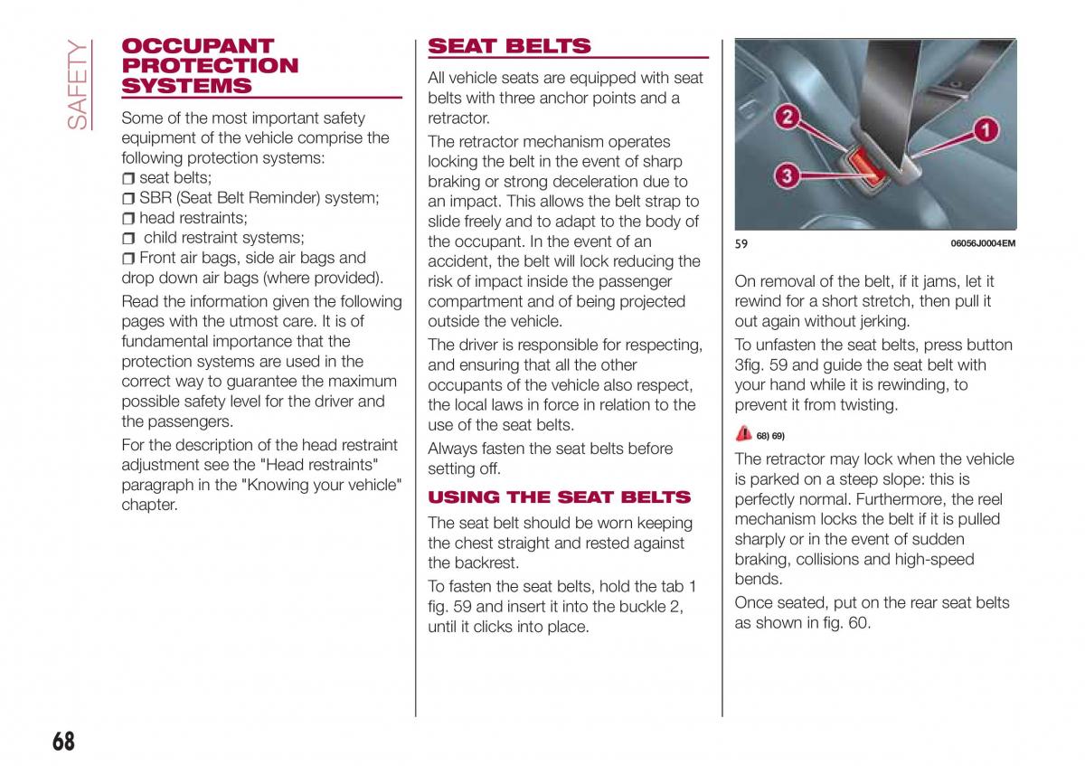 Fiat Tipo combi owners manual / page 70