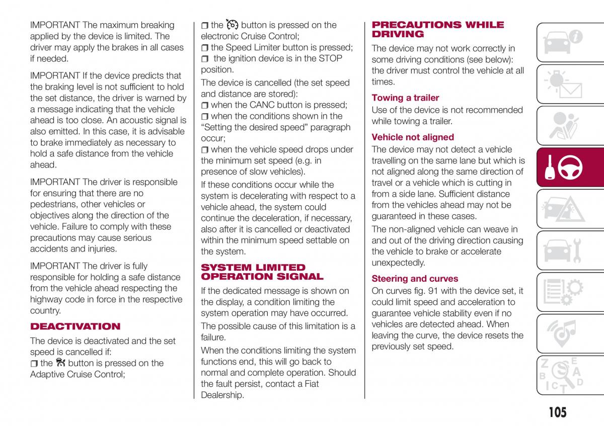 Fiat Tipo combi owners manual / page 107