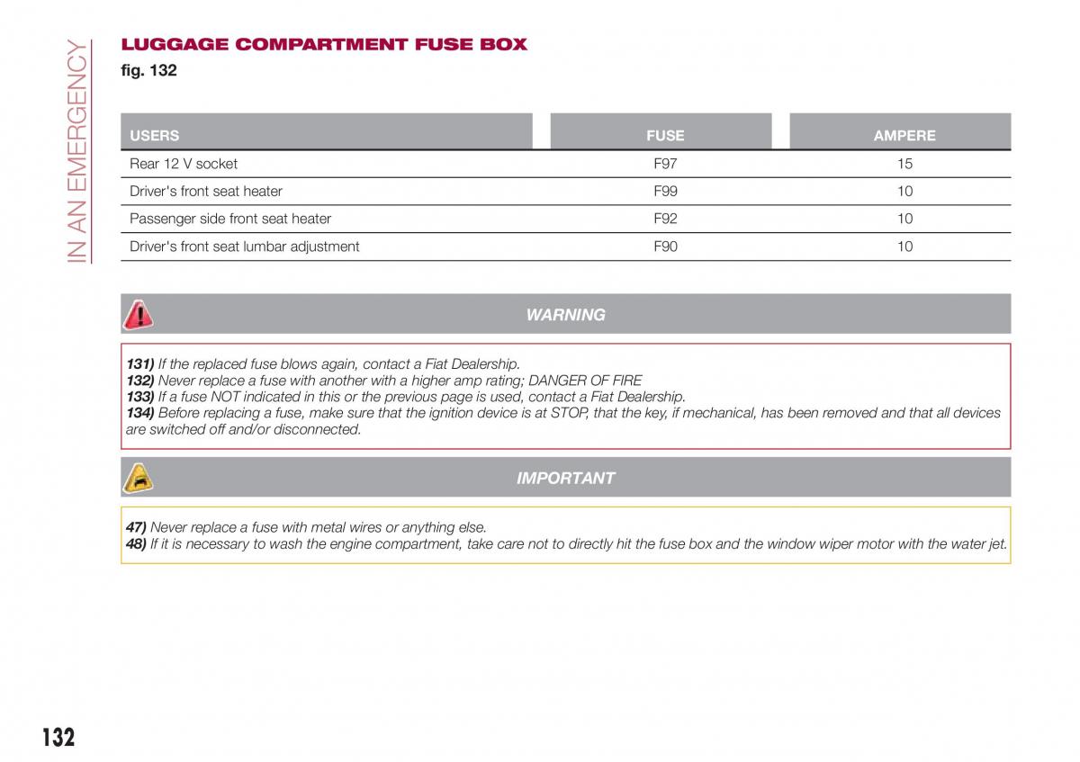 Fiat Tipo combi owners manual / page 134