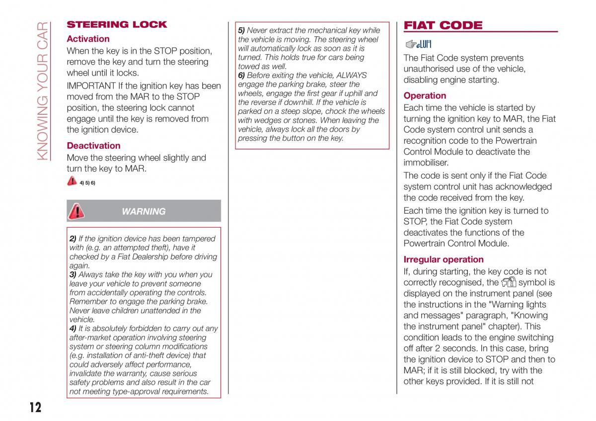 Fiat Tipo combi owners manual / page 14