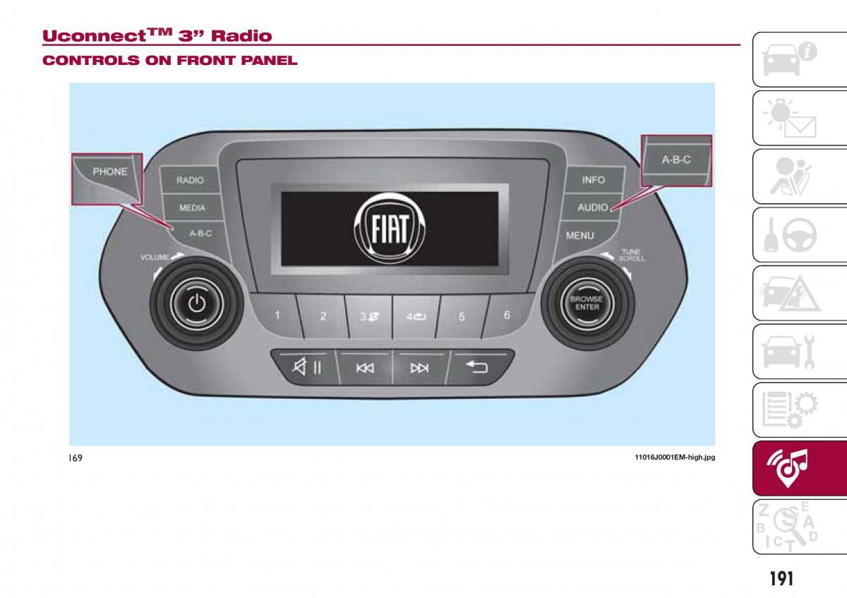 Fiat Tipo combi owners manual / page 193