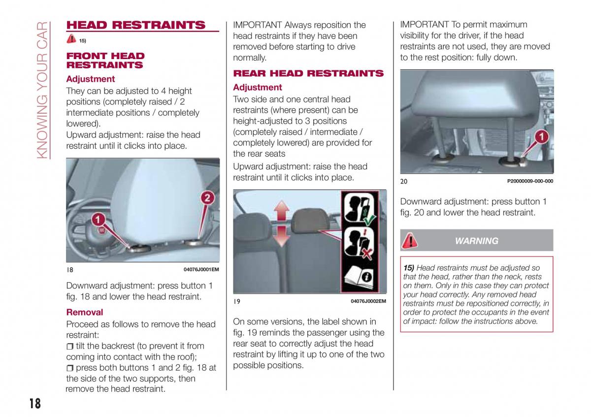 Fiat Tipo combi owners manual / page 20