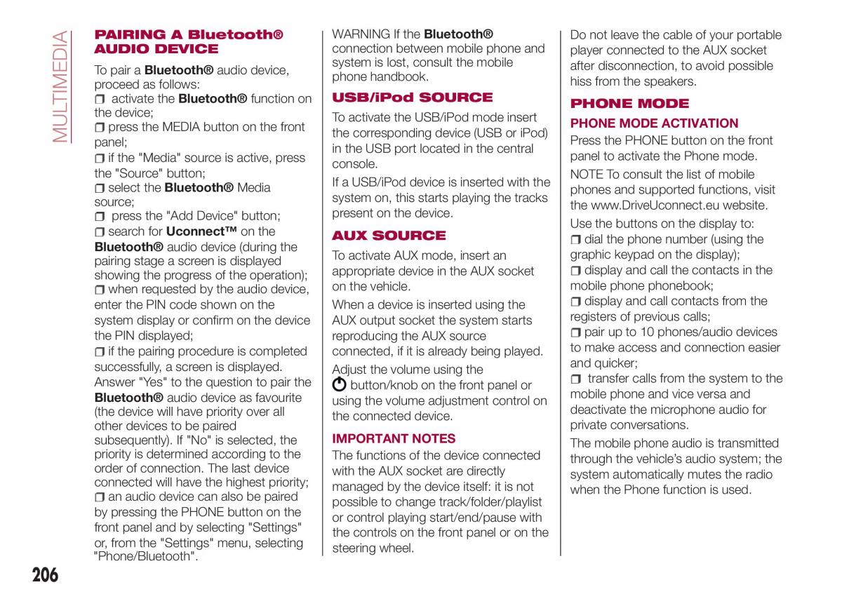 Fiat Tipo combi owners manual / page 208