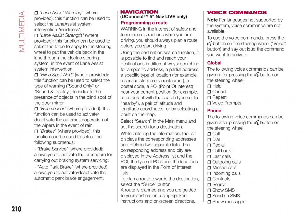 Fiat Tipo combi owners manual / page 212