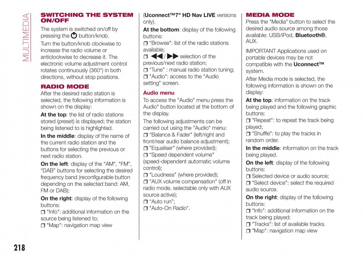 Fiat Tipo combi owners manual / page 220