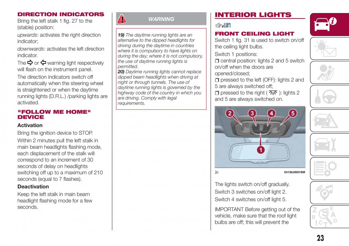 Fiat Tipo combi owners manual / page 25