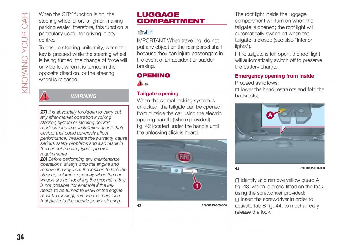 Fiat Tipo combi owners manual / page 36