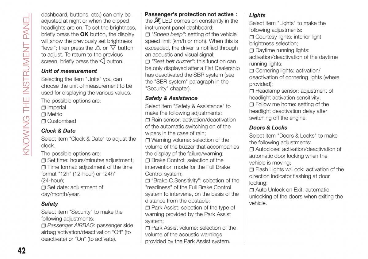 Fiat Tipo combi owners manual / page 44