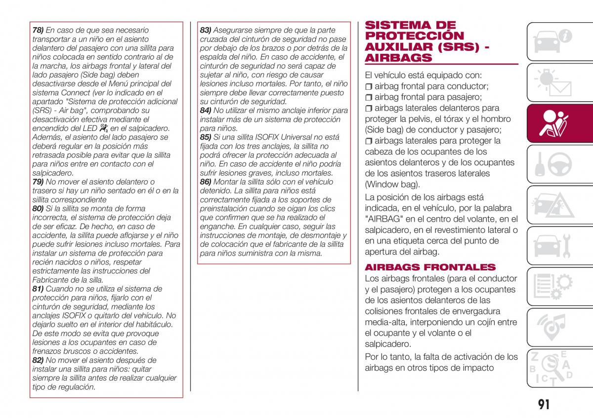 Fiat Tipo combi manual del propietario / page 93