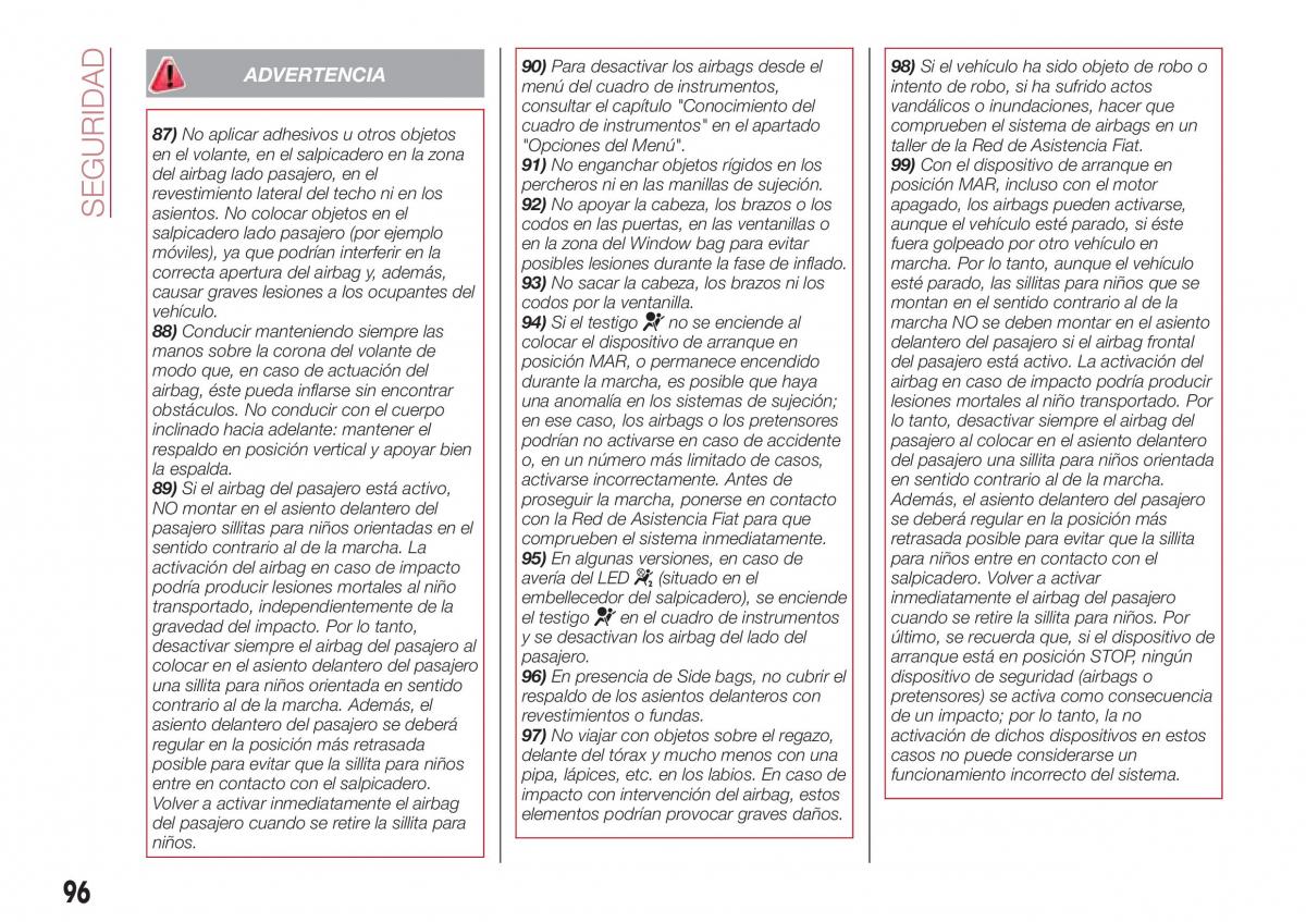 Fiat Tipo combi manual del propietario / page 98