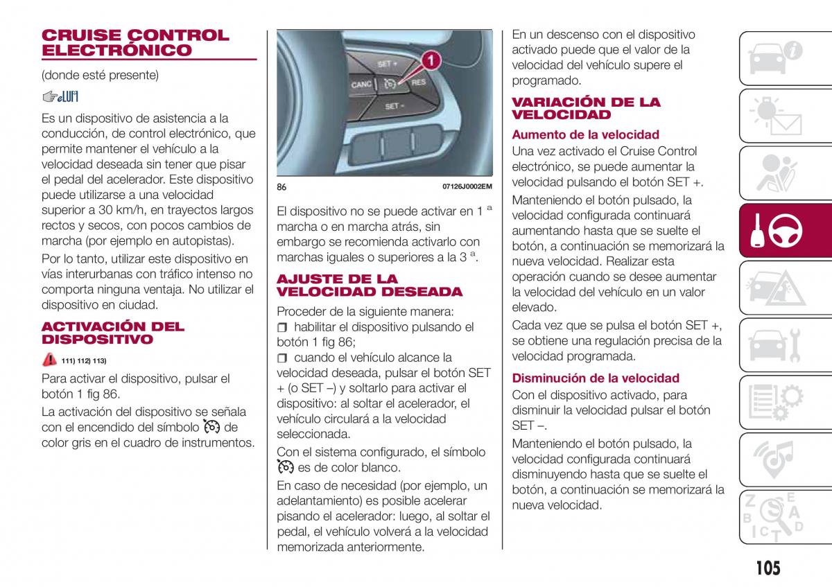 Fiat Tipo combi manual del propietario / page 107