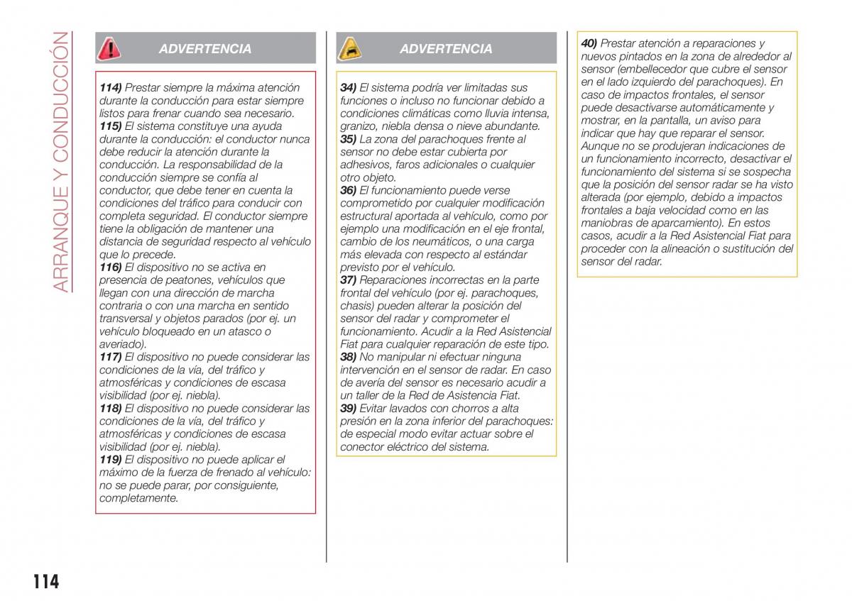 Fiat Tipo combi manual del propietario / page 116