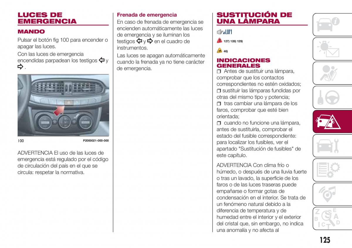 Fiat Tipo combi manual del propietario / page 127