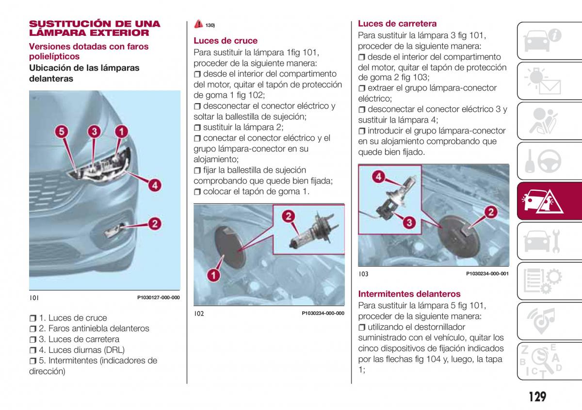 Fiat Tipo combi manual del propietario / page 131