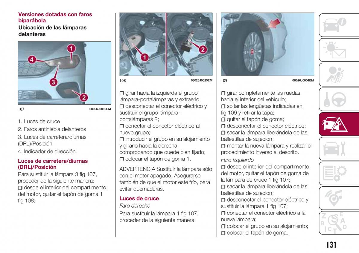 Fiat Tipo combi manual del propietario / page 133