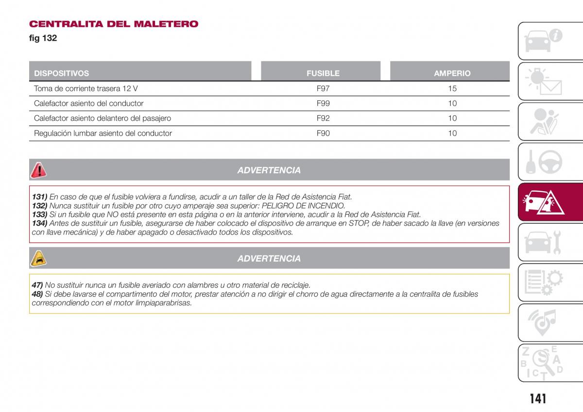 Fiat Tipo combi manual del propietario / page 143