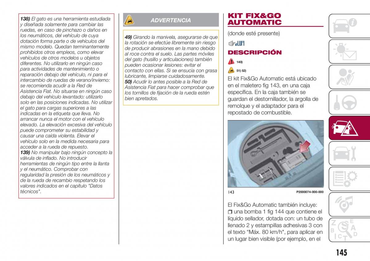 Fiat Tipo combi manual del propietario / page 147