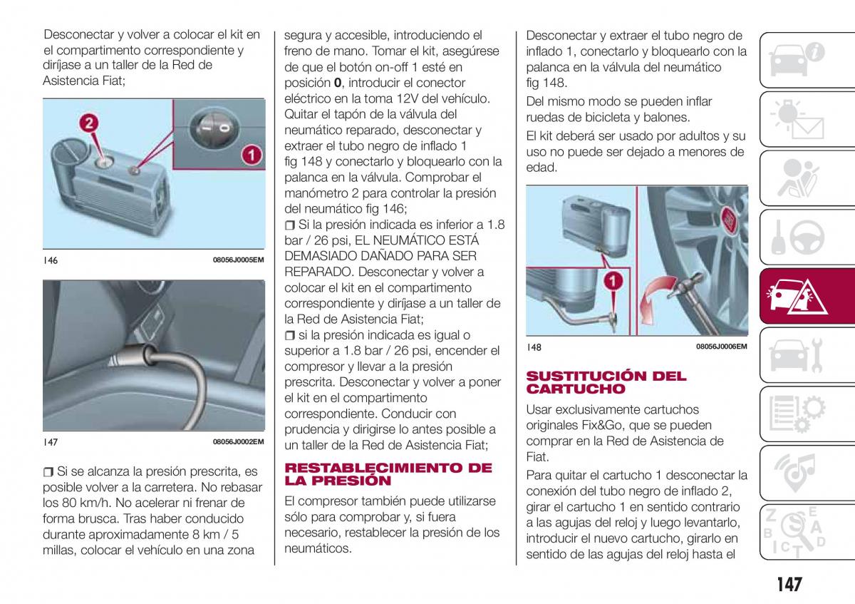 Fiat Tipo combi manual del propietario / page 149