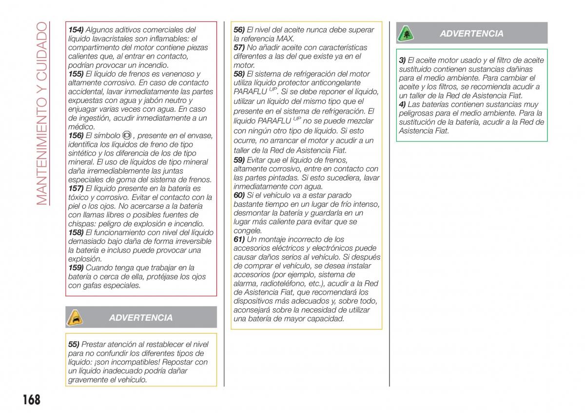 Fiat Tipo combi manual del propietario / page 170