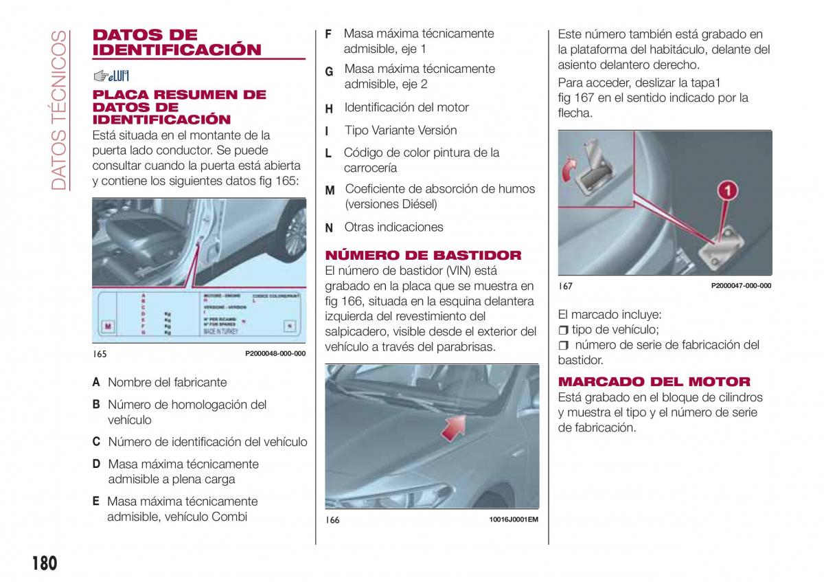 Fiat Tipo combi manual del propietario / page 182