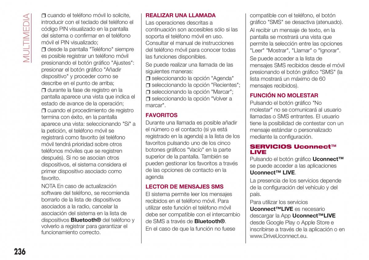 Fiat Tipo combi manual del propietario / page 238