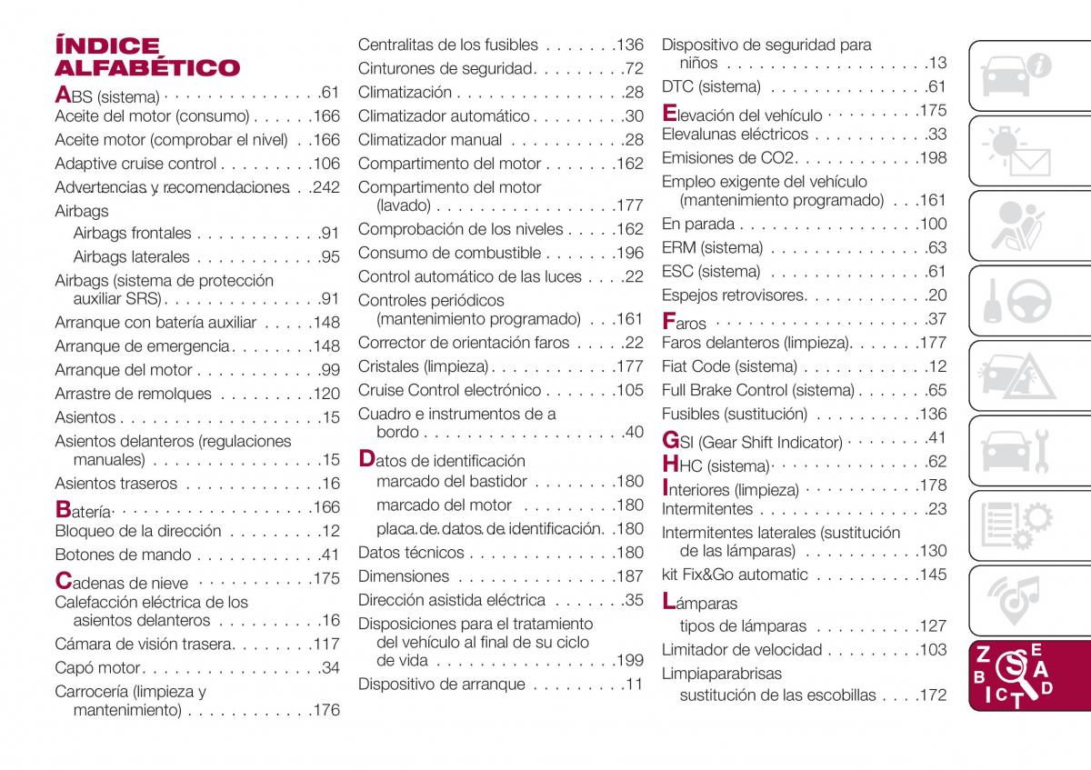 Fiat Tipo combi manual del propietario / page 255