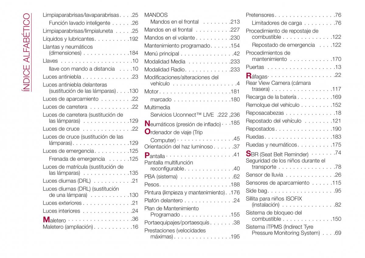 Fiat Tipo combi manual del propietario / page 256