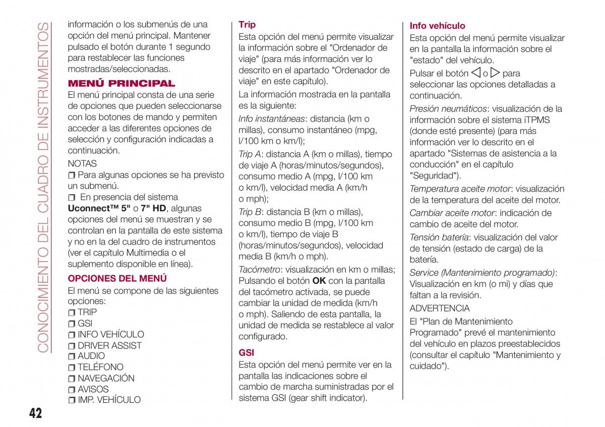 Fiat Tipo combi manual del propietario / page 44