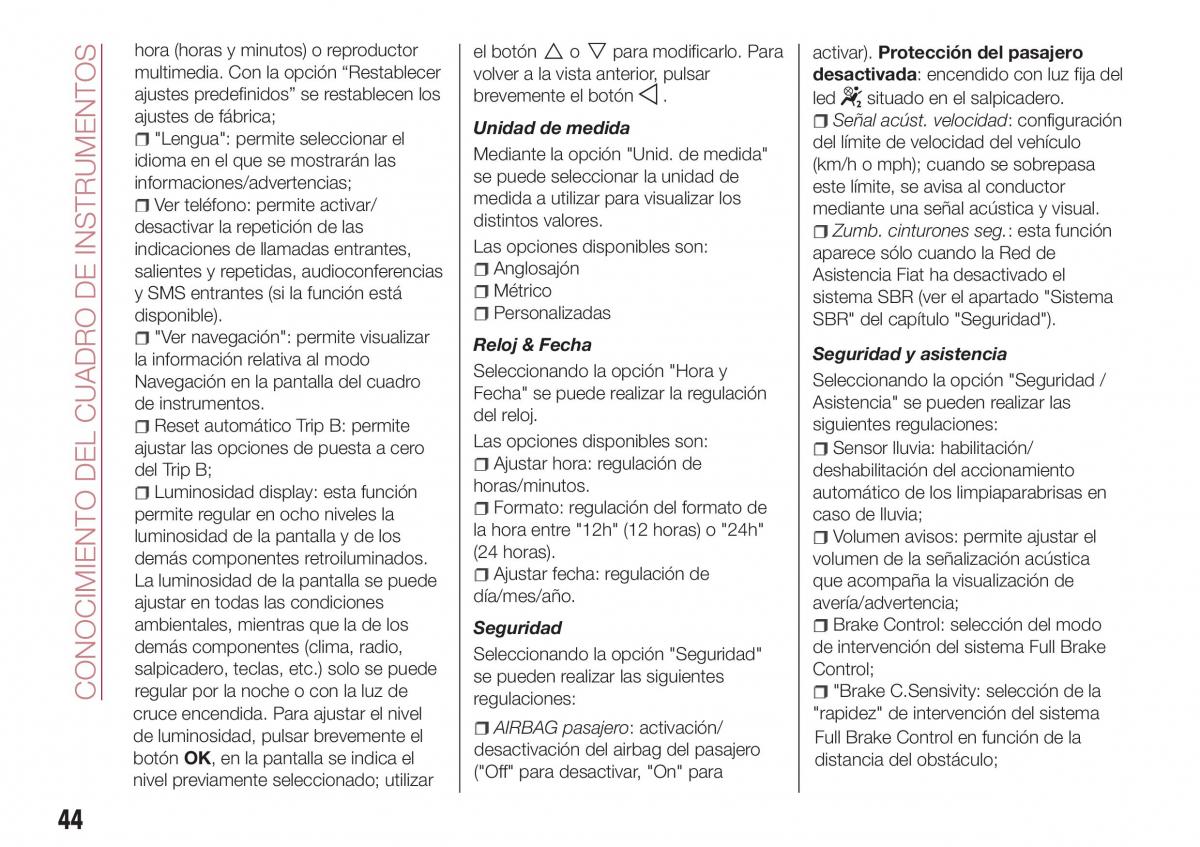 Fiat Tipo combi manual del propietario / page 46