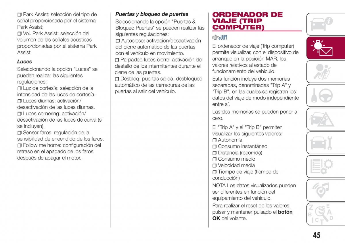 Fiat Tipo combi manual del propietario / page 47